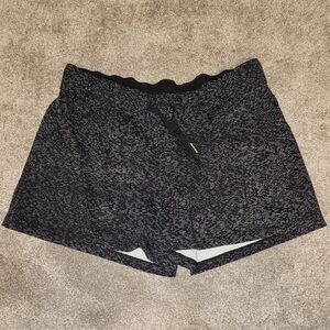 Women's Black Marled Athletic Shorts
